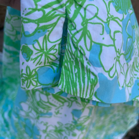 LILY PULITZER DRESS JANICE SHIFT GREEN PANDAMONIUM PANDA GOLD LACE TRIM - Picture 6 of 7